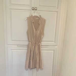 Just Living Beige Ruffle Mini Dress